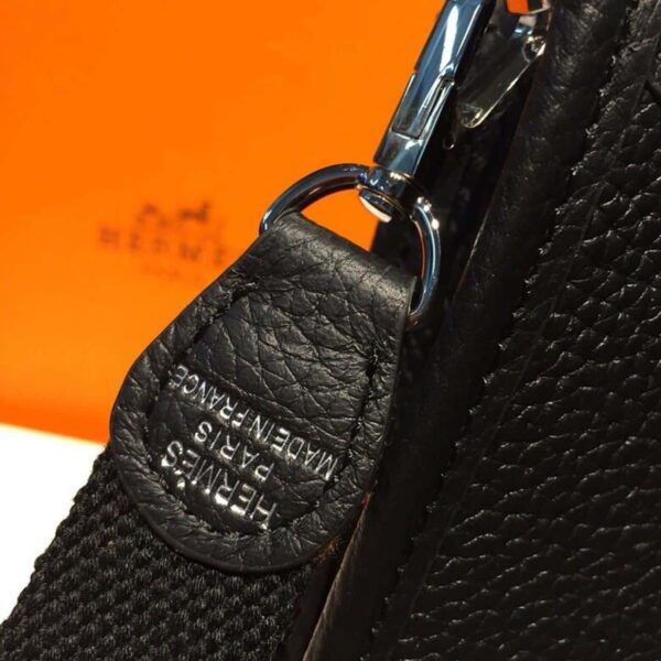 1:1 Replica Hermes Evelyne II TPM Bag Black For Women Silver Toned Hardware 7.9in/20cm