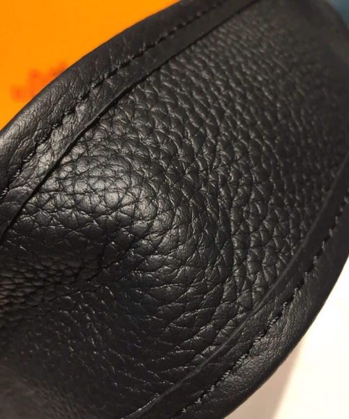 1:1 Replica Hermes Evelyne II TPM Bag Black For Women Silver Toned Hardware 7.9in/20cm