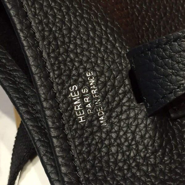 1:1 Replica Hermes Evelyne II TPM Bag Black For Women Silver Toned Hardware 7.9in/20cm