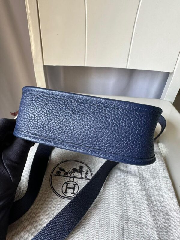 1:1 Replica Hermes Evelyne II TPM Bag Navy For Women Silver Toned Hardware 7.9in/20cm
