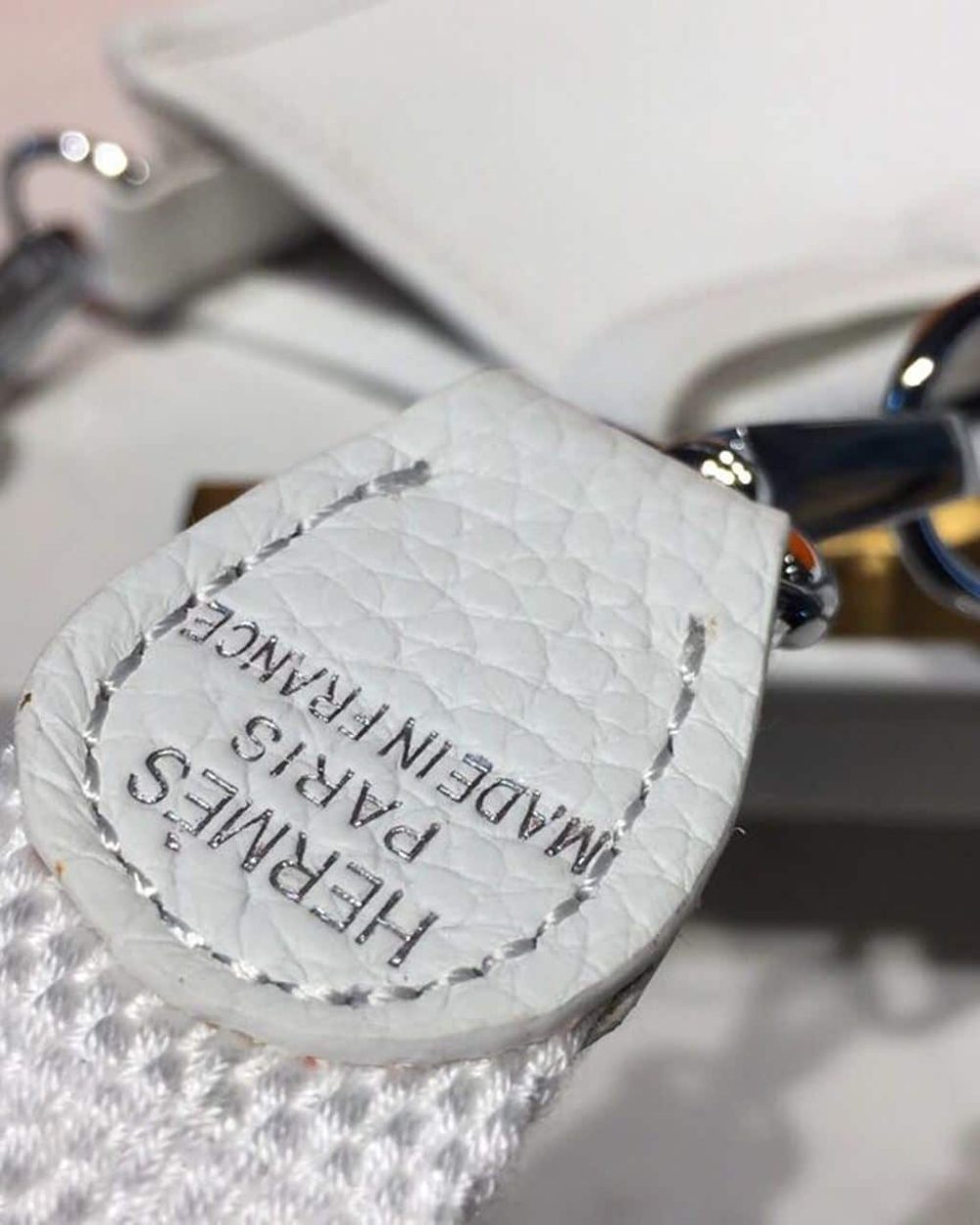 1:1 Replica Hermes Evelyne II TPM Bag White For Women Silver Toned Hardware 7.9in/20cm