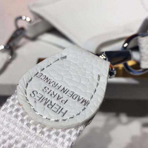 1:1 Replica Hermes Evelyne II TPM Bag White For Women Silver Toned Hardware 7.9in/20cm