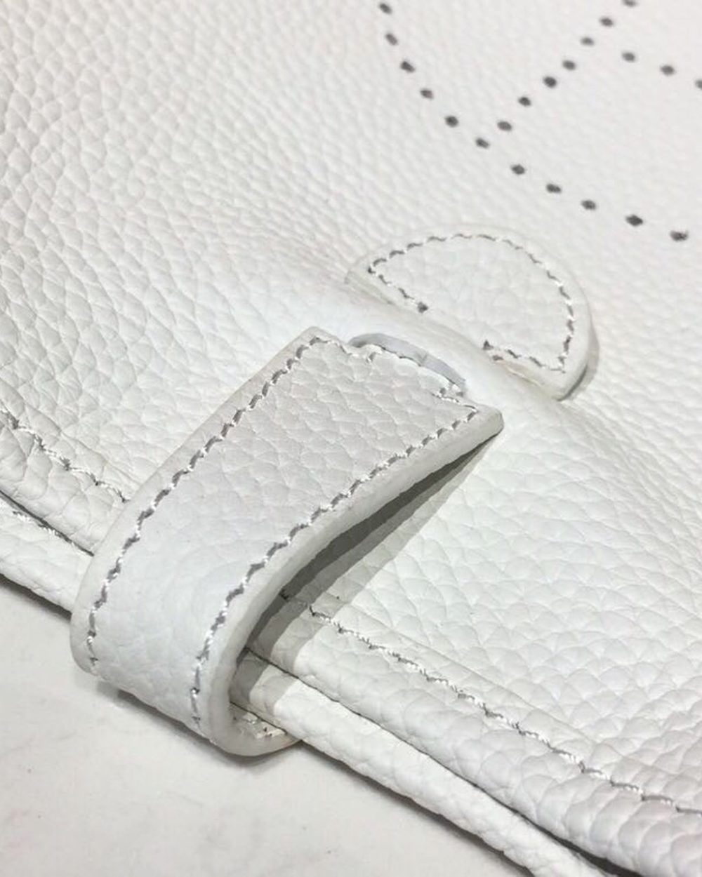 1:1 Replica Hermes Evelyne II TPM Bag White For Women Silver Toned Hardware 7.9in/20cm