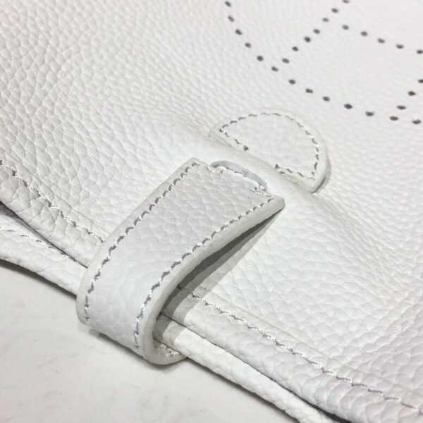 1:1 Replica Hermes Evelyne II TPM Bag White For Women Silver Toned Hardware 7.9in/20cm