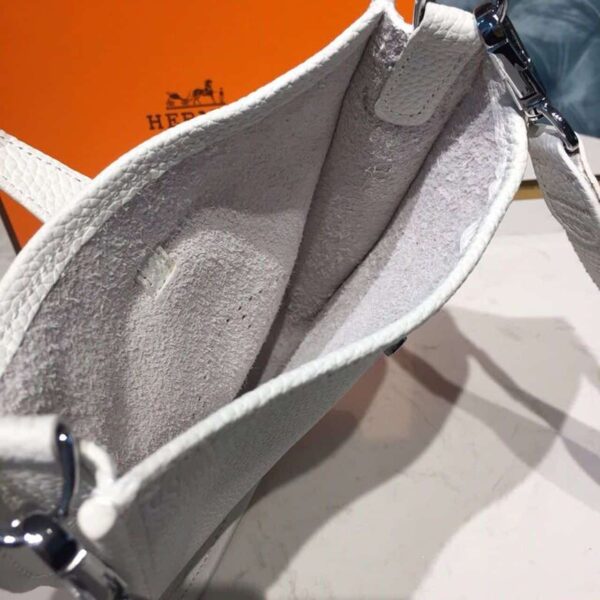 1:1 Replica Hermes Evelyne II TPM Bag White For Women Silver Toned Hardware 7.9in/20cm