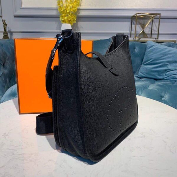 1:1 Replica Hermes Evelyne III 29 Bag Black With Silver-Toned Hardware For Women, Women's Shoulder And Crossbody Bags 11.4in/29cm H056277CK89