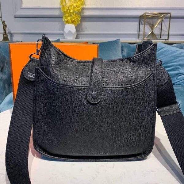 1:1 Replica Hermes Evelyne III 29 Bag Black With Silver-Toned Hardware For Women, Women's Shoulder And Crossbody Bags 11.4in/29cm H056277CK89