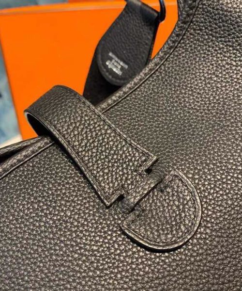 1:1 Replica Hermes Evelyne III 29 Bag Black With Silver-Toned Hardware For Women, Women's Shoulder And Crossbody Bags 11.4in/29cm H056277CK89