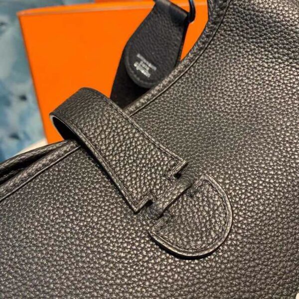1:1 Replica Hermes Evelyne III 29 Bag Black With Silver-Toned Hardware For Women, Women's Shoulder And Crossbody Bags 11.4in/29cm H056277CK89