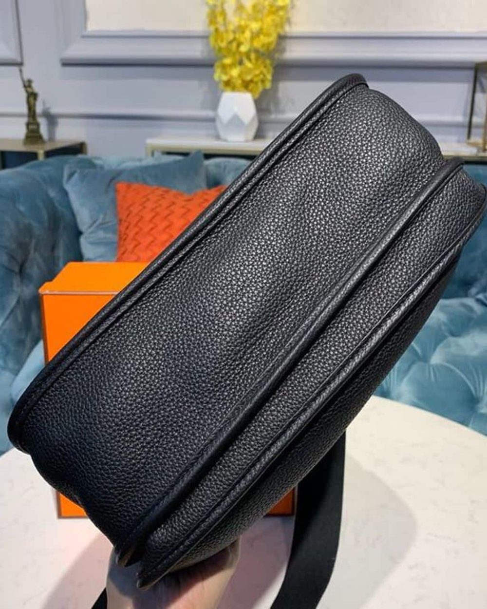 1:1 Replica Hermes Evelyne III 29 Bag Black With Silver-Toned Hardware For Women, Women's Shoulder And Crossbody Bags 11.4in/29cm H056277CK89