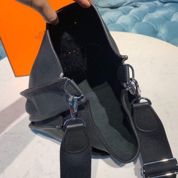 1:1 Replica Hermes Evelyne III 29 Bag Black With Silver-Toned Hardware For Women, Women's Shoulder And Crossbody Bags 11.4in/29cm H056277CK89
