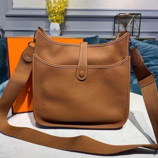 1:1 Replica Hermes Evelyne III 29 Bag Brown With Silver-Toned Hardware For Women, Women's Shoulder And Crossbody Bags 11.4in/29cm H073599CC37