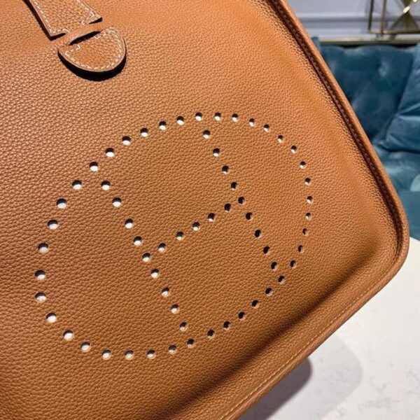 1:1 Replica Hermes Evelyne III 29 Bag Brown With Silver-Toned Hardware For Women, Women's Shoulder And Crossbody Bags 11.4in/29cm H073599CC37