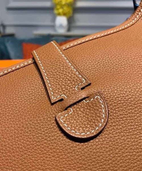 1:1 Replica Hermes Evelyne III 29 Bag Brown With Silver-Toned Hardware For Women, Women's Shoulder And Crossbody Bags 11.4in/29cm H073599CC37