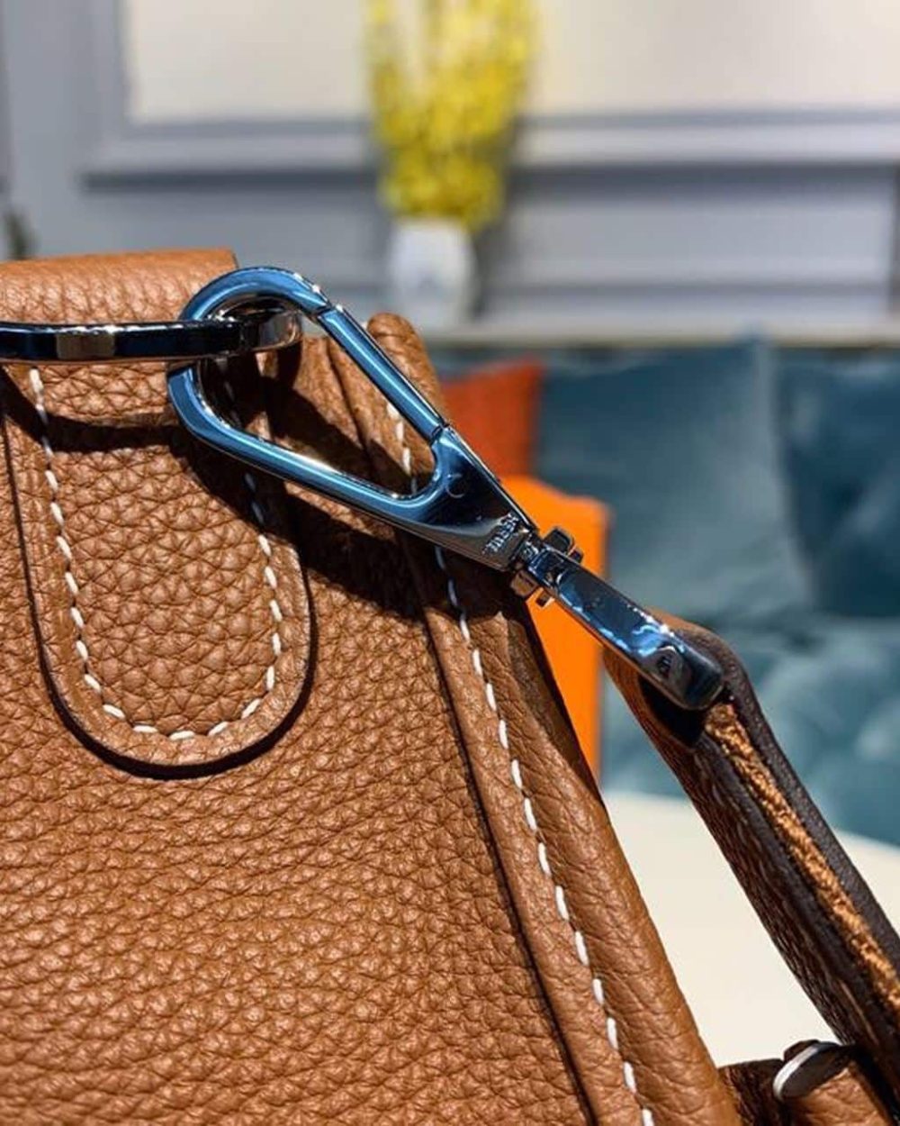 1:1 Replica Hermes Evelyne III 29 Bag Brown With Silver-Toned Hardware For Women, Women's Shoulder And Crossbody Bags 11.4in/29cm H073599CC37