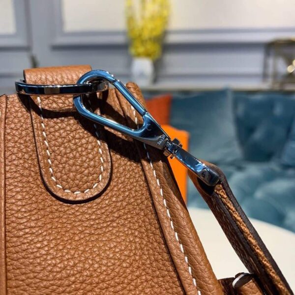 1:1 Replica Hermes Evelyne III 29 Bag Brown With Silver-Toned Hardware For Women, Women's Shoulder And Crossbody Bags 11.4in/29cm H073599CC37