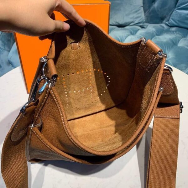 1:1 Replica Hermes Evelyne III 29 Bag Brown With Silver-Toned Hardware For Women, Women's Shoulder And Crossbody Bags 11.4in/29cm H073599CC37