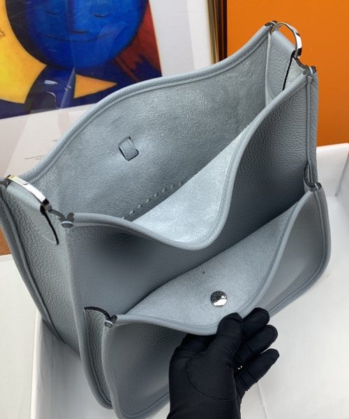 1:1 Replica Hermes Evelyne III 29 Bag Light Blue With Silver-Toned Hardware For Women, Women's Shoulder And Crossbody Bags 11.4in/29cm H056277CK18