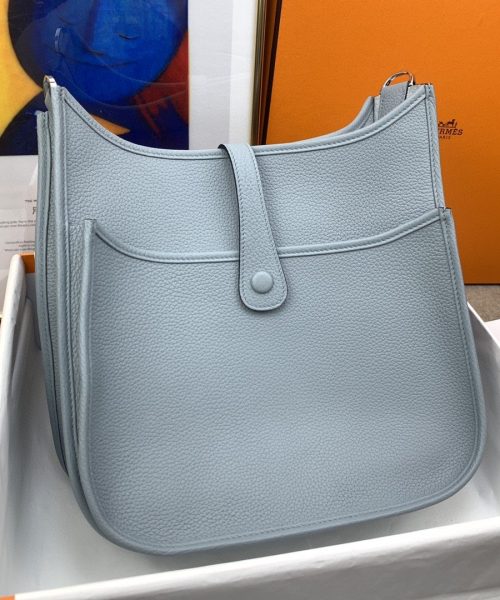 1:1 Replica Hermes Evelyne III 29 Bag Light Blue With Silver-Toned Hardware For Women, Women's Shoulder And Crossbody Bags 11.4in/29cm H056277CK18