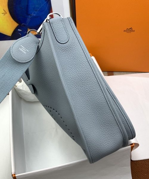 1:1 Replica Hermes Evelyne III 29 Bag Light Blue With Silver-Toned Hardware For Women, Women's Shoulder And Crossbody Bags 11.4in/29cm H056277CK18