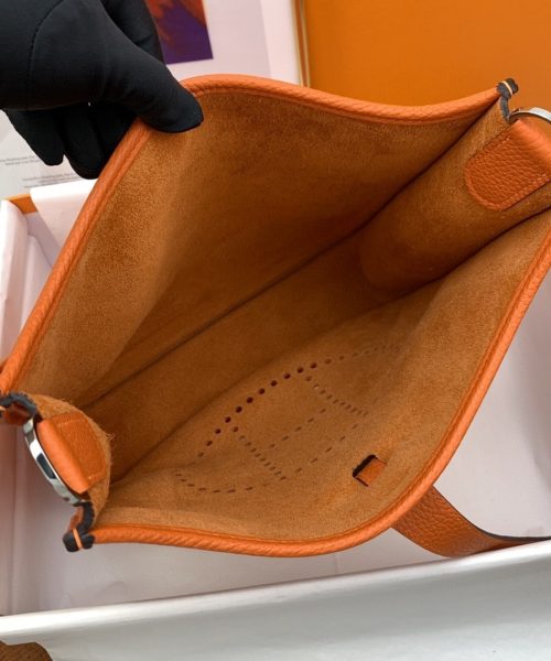 1:1 Replica Hermes Evelyne III 29 Bag Orange With Silver-Toned Hardware For Women, Women's Shoulder And Crossbody Bags 11.4in/29cm H056277CC9J