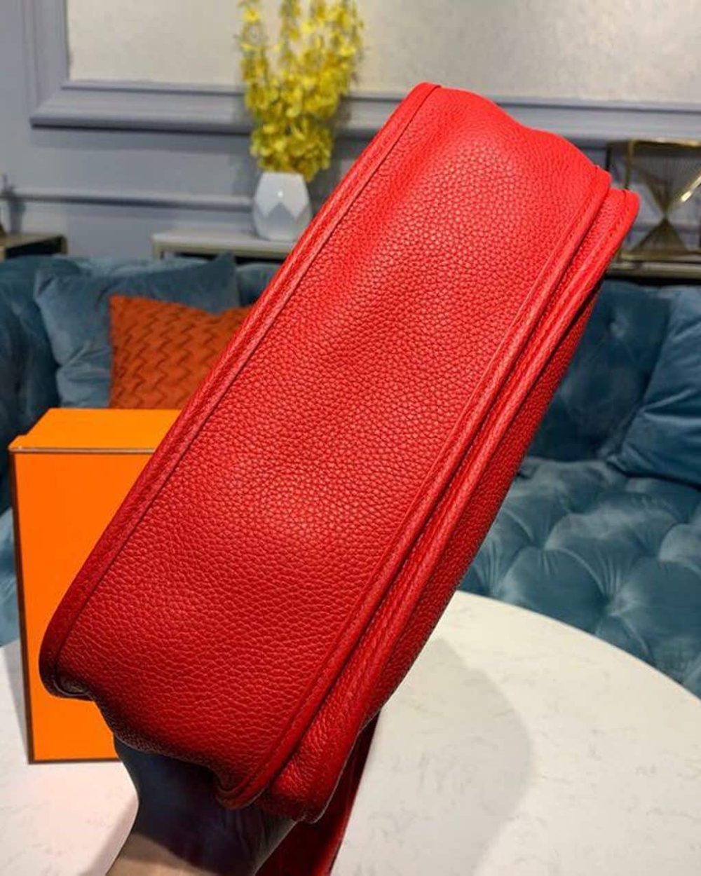 1:1 Replica Hermes Evelyne III 29 Bag Red With Silver-Toned Hardware For Women, Women's Shoulder And Crossbody Bags 11.4in/29cm