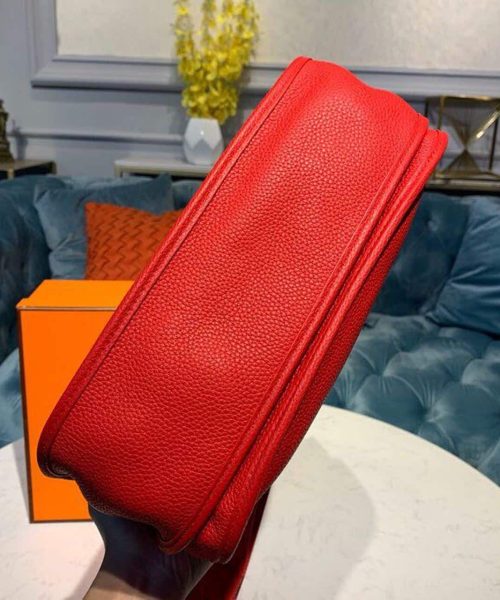 1:1 Replica Hermes Evelyne III 29 Bag Red With Silver-Toned Hardware For Women, Women's Shoulder And Crossbody Bags 11.4in/29cm