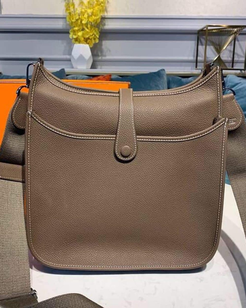 1:1 Replica Hermes Evelyne III GM Bag Brown For Women 11.8in/30cm