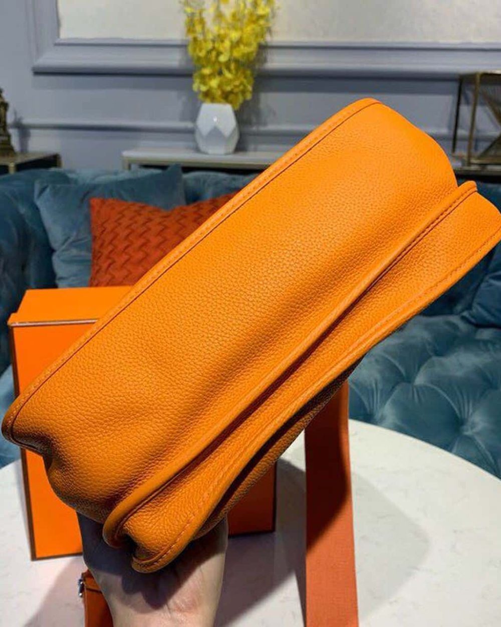 1:1 Replica Hermes Evelyne III GM Bag Orange For Women 11.8in/30cm