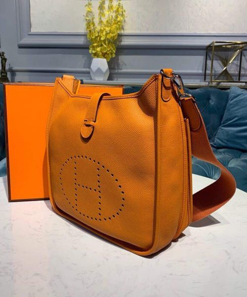 1:1 Replica Hermes Evelyne III GM Bag Orange For Women 11.8in/30cm