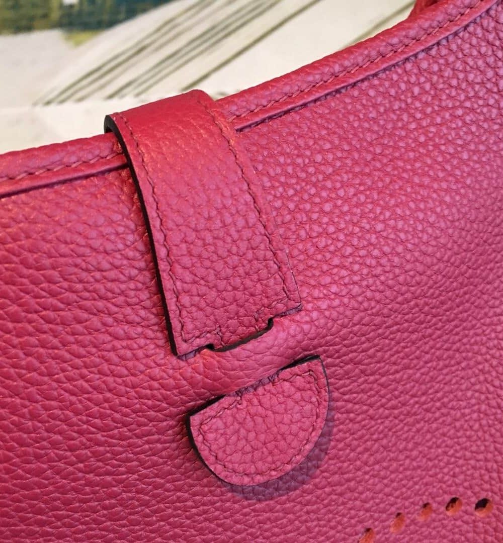 1:1 Replica Hermes Evelyne III PM Bag Burgundy For Women Silver Toned Hardware 11.8in/30cm