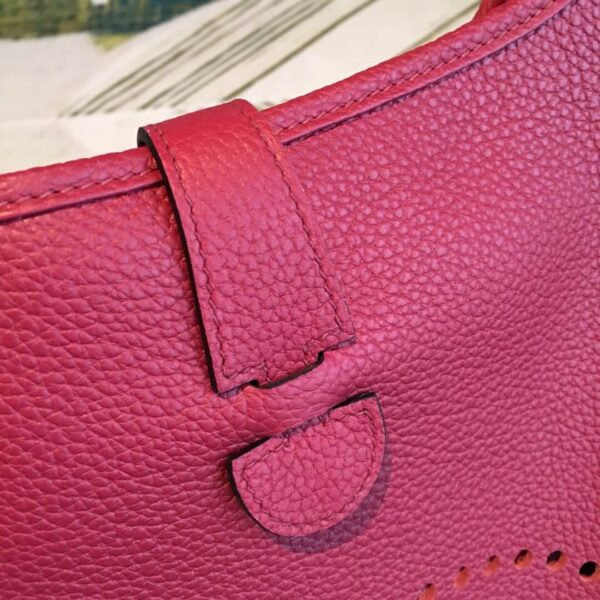 1:1 Replica Hermes Evelyne III PM Bag Burgundy For Women Silver Toned Hardware 11.8in/30cm