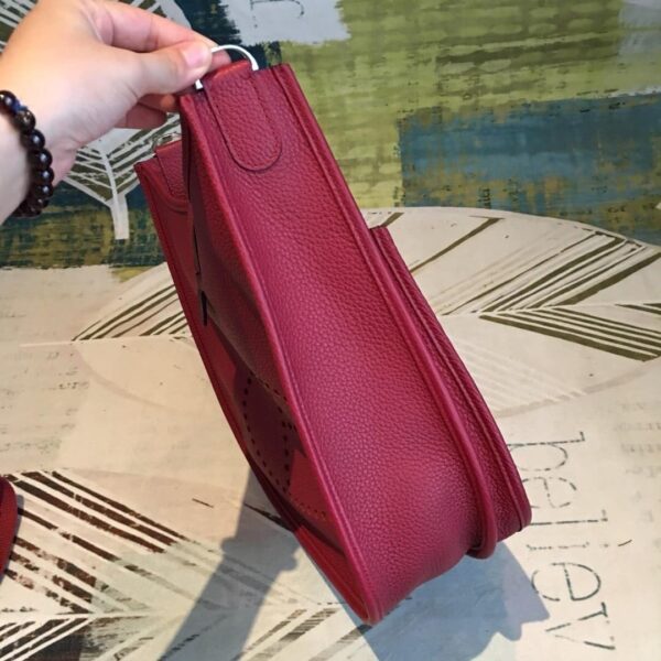 1:1 Replica Hermes Evelyne III PM Bag Burgundy For Women Silver Toned Hardware 11.8in/30cm