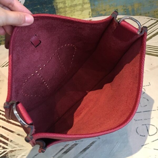 1:1 Replica Hermes Evelyne III PM Bag Burgundy For Women Silver Toned Hardware 11.8in/30cm