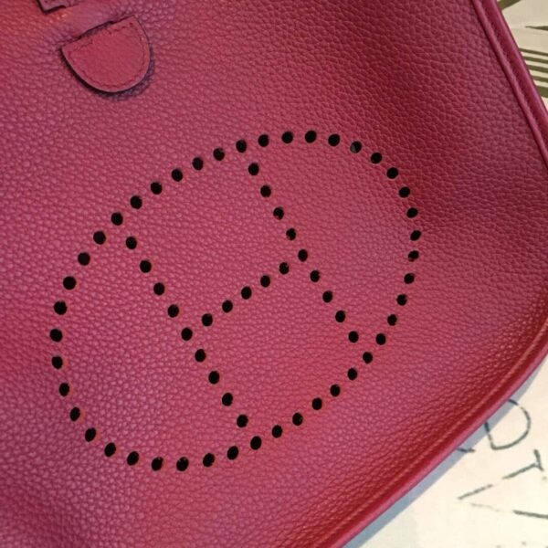 1:1 Replica Hermes Evelyne III PM Bag Burgundy For Women Silver Toned Hardware 11.8in/30cm