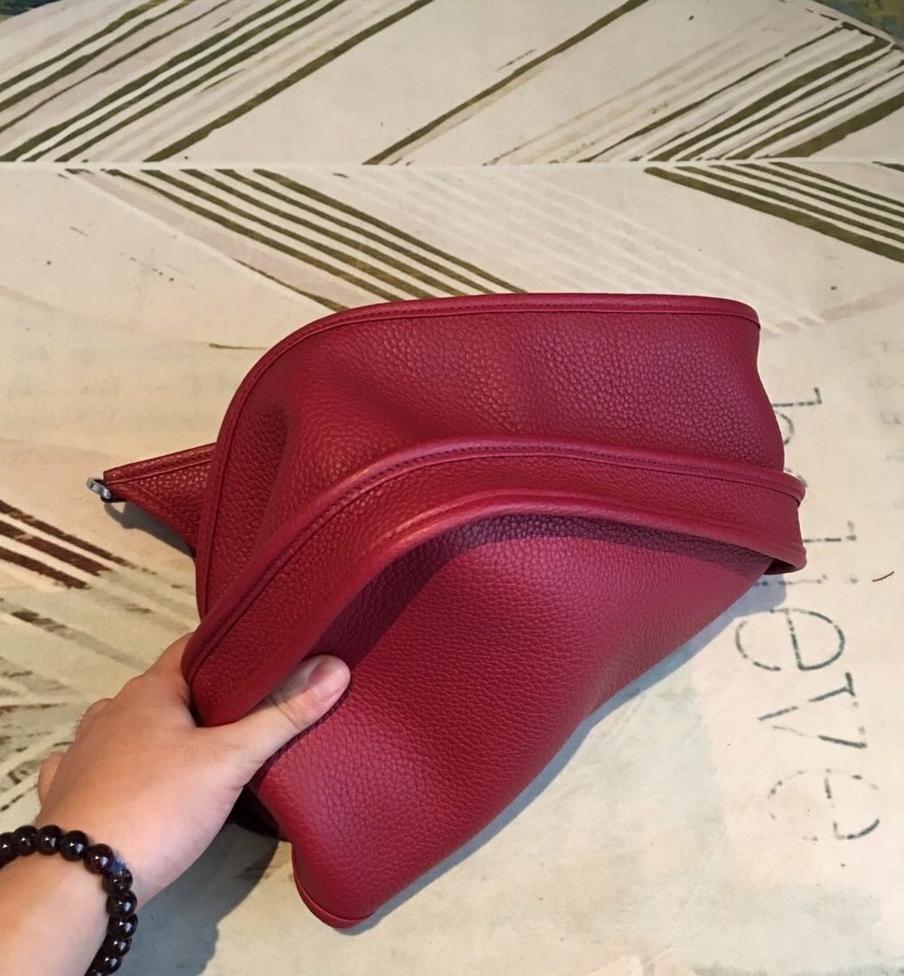 1:1 Replica Hermes Evelyne III PM Bag Burgundy For Women Silver Toned Hardware 11.8in/30cm