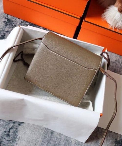 1:1 Replica Hermes Evercolor Sac Roulis 23 Grey Galet For Women, Women's Handbags, Shoulder Bags 9in/23cm