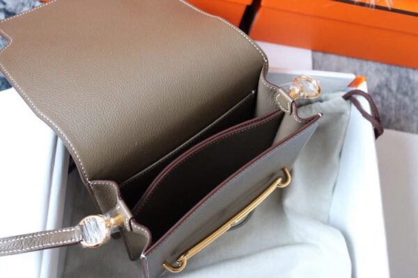 1:1 Replica Hermes Evercolor Sac Roulis 23 Grey Galet For Women, Women's Handbags, Shoulder Bags 9in/23cm