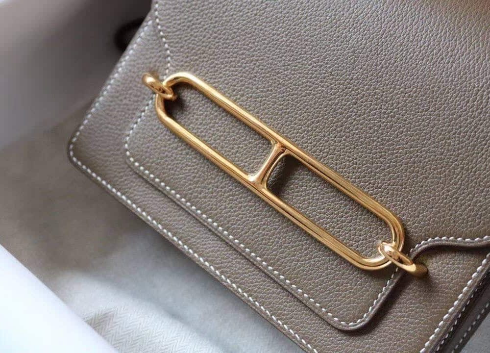 1:1 Replica Hermes Evercolor Sac Roulis 23 Grey Galet For Women, Women's Handbags, Shoulder Bags 9in/23cm