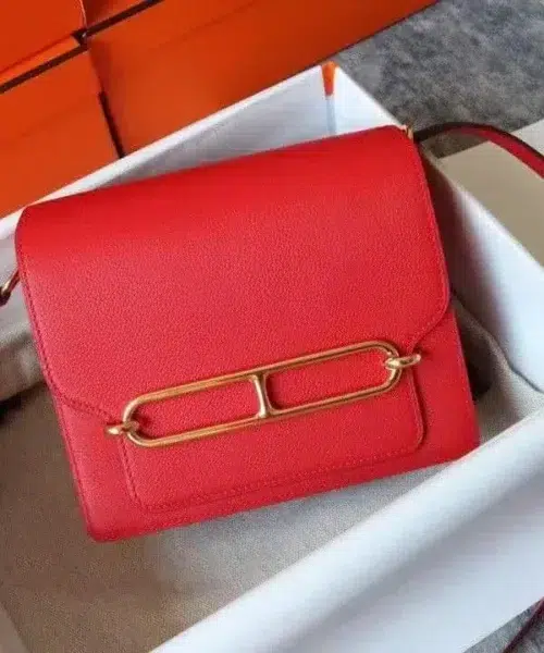 1:1 Replica Hermes Evercolor Sac Roulis 23 Red For Women, Women's Handbags, Shoulder Bags 9in/23cm
