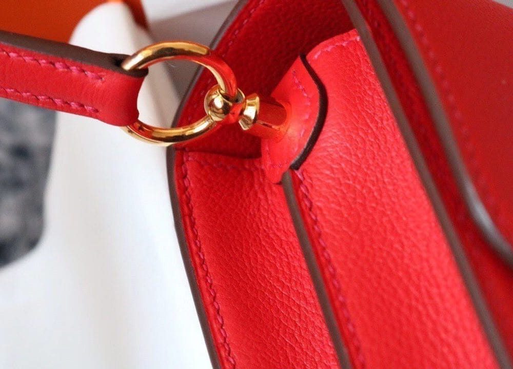 1:1 Replica Hermes Evercolor Sac Roulis 23 Red For Women, Women's Handbags, Shoulder Bags 9in/23cm