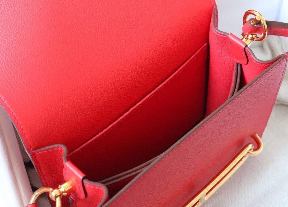 1:1 Replica Hermes Evercolor Sac Roulis 23 Red For Women, Women's Handbags, Shoulder Bags 9in/23cm