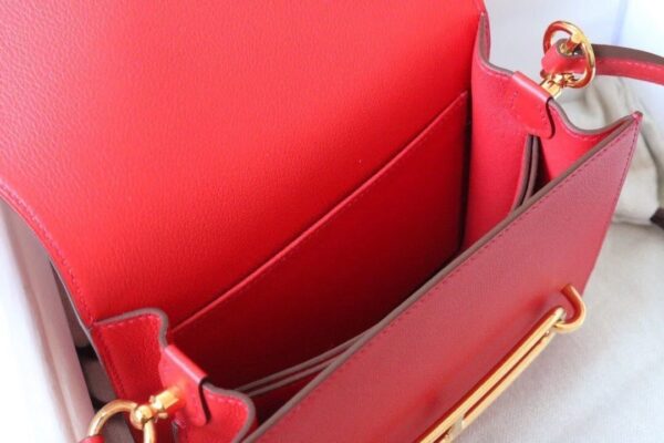 1:1 Replica Hermes Evercolor Sac Roulis 23 Red For Women, Women's Handbags, Shoulder Bags 9in/23cm