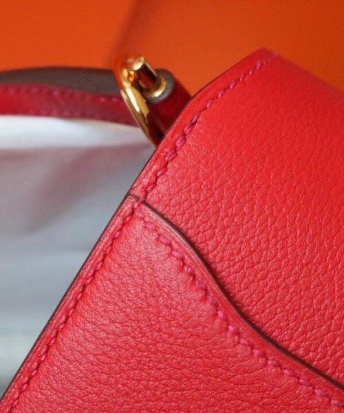 1:1 Replica Hermes Evercolor Sac Roulis 23 Red For Women, Women's Handbags, Shoulder Bags 9in/23cm