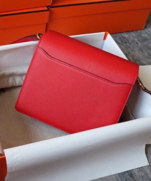 1:1 Replica Hermes Evercolor Sac Roulis 23 Red For Women, Women's Handbags, Shoulder Bags 9in/23cm