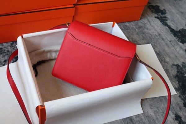 1:1 Replica Hermes Evercolor Sac Roulis 23 Red For Women, Women's Handbags, Shoulder Bags 9in/23cm
