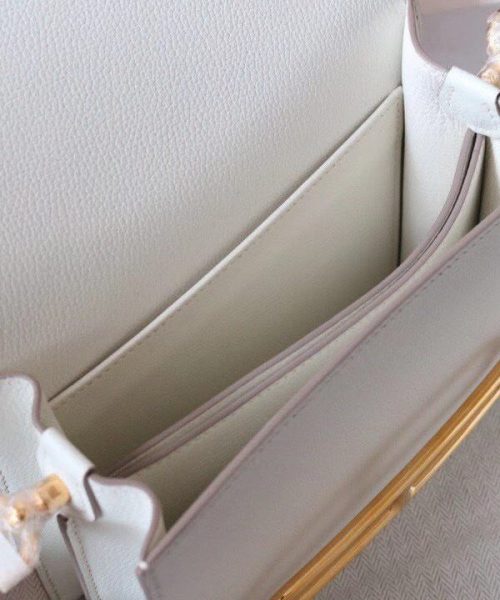 1:1 Replica Hermes Evercolor Sac Roulis 23 White For Women, Women's Handbags, Shoulder Bags 9in/23cm
