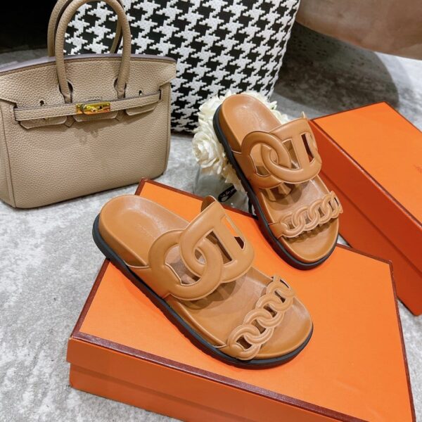 Hermes Extra Sandal Brown For Women, Women's Shoes H221146Z A3355