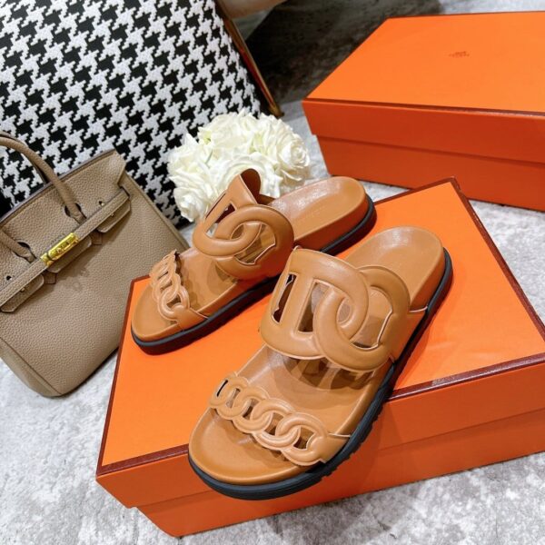 Hermes Extra Sandal Brown For Women, Women's Shoes H221146Z A3355