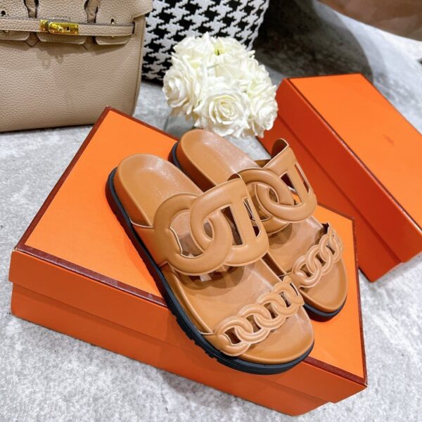 Hermes Extra Sandal Brown For Women, Women's Shoes H221146Z A3355